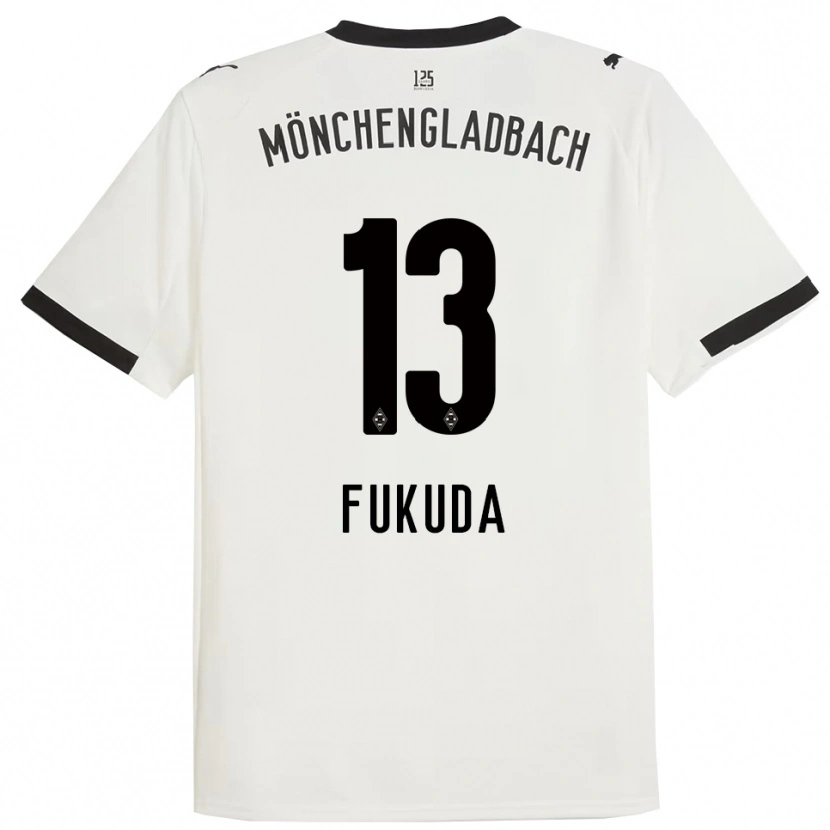 Danxen Hombre Camiseta Shio Fukuda #13 Blanco Negro 1ª Equipación 2025/26 La Camisa México
