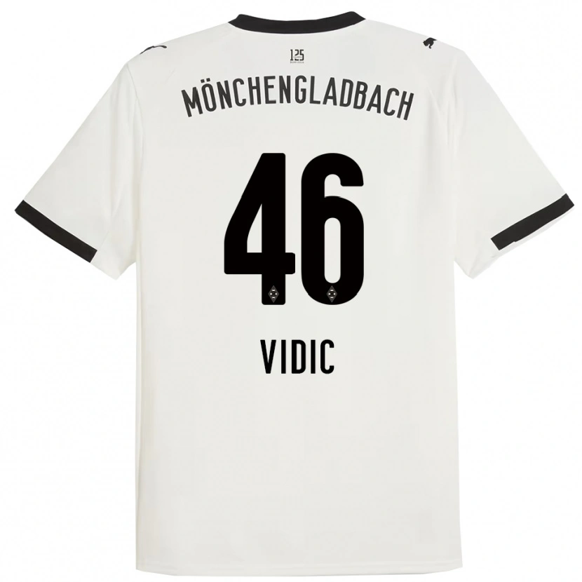 Danxen Hombre Camiseta Nico Vidic #46 Blanco Negro 1ª Equipación 2025/26 La Camisa México