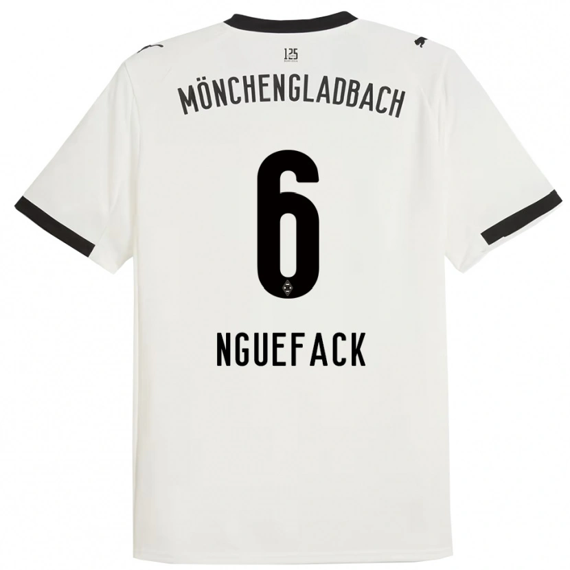 Danxen Hombre Camiseta Mathieu Nguefack #6 Blanco Negro 1ª Equipación 2025/26 La Camisa México