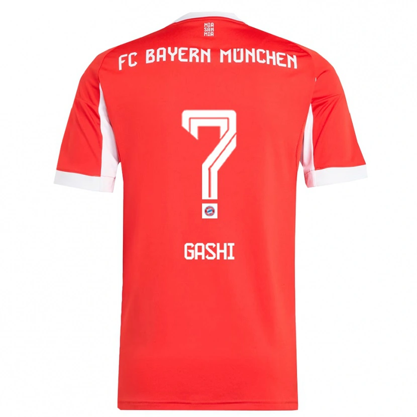 Danxen Hombre Camiseta Afrim Gashi #0 Rojo Blanco 1ª Equipación 2025/26 La Camisa México