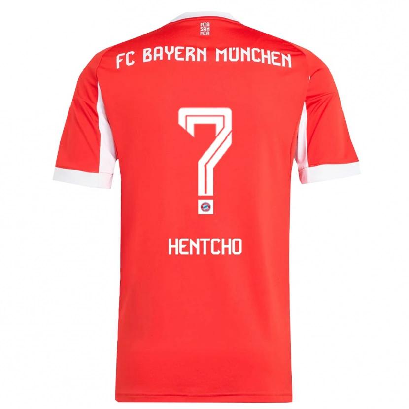 Danxen Hombre Camiseta Aviel Hentcho #0 Rojo Blanco 1ª Equipación 2025/26 La Camisa México