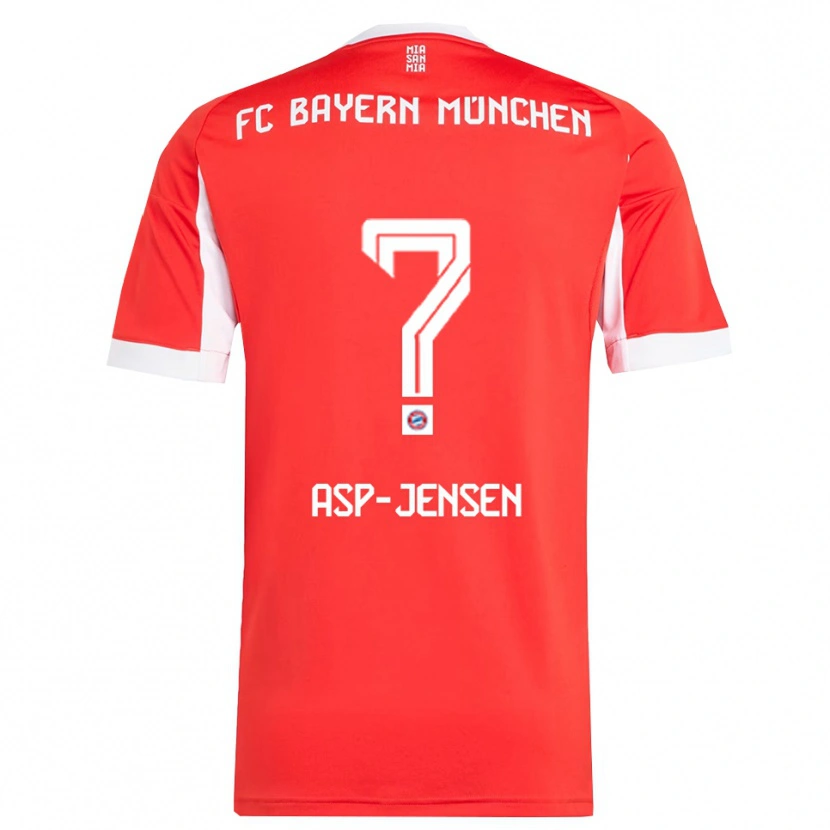 Danxen Hombre Camiseta Jonathan Asp-Jensen #0 Rojo Blanco 1ª Equipación 2025/26 La Camisa México
