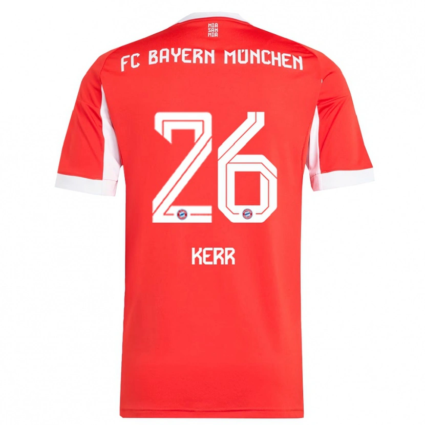 Danxen Hombre Camiseta Samantha Kerr #26 Rojo Blanco 1ª Equipación 2025/26 La Camisa México