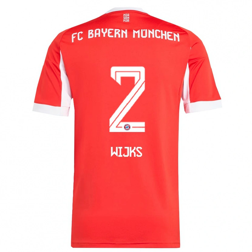 Danxen Hombre Camiseta Chivano Wijks #2 Rojo Blanco 1ª Equipación 2025/26 La Camisa México