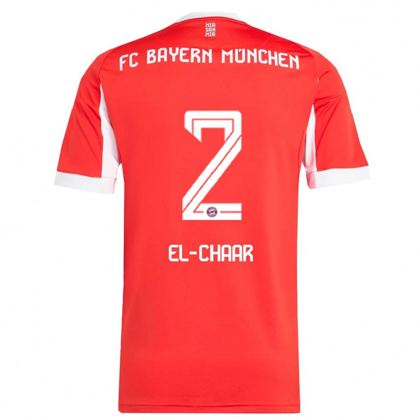 Danxen Hombre Camiseta Adam El-Chaar #2 Rojo Blanco 1ª Equipación 2025/26 La Camisa México