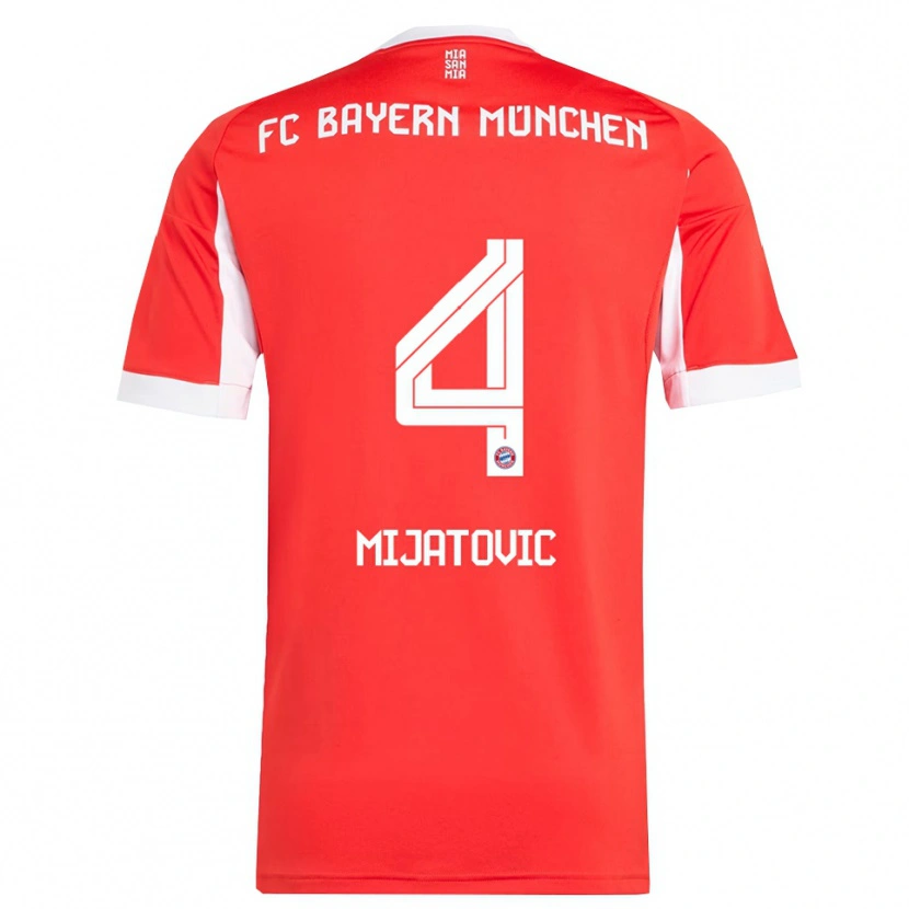 Danxen Hombre Camiseta Roko Mijatovic #4 Rojo Blanco 1ª Equipación 2025/26 La Camisa México