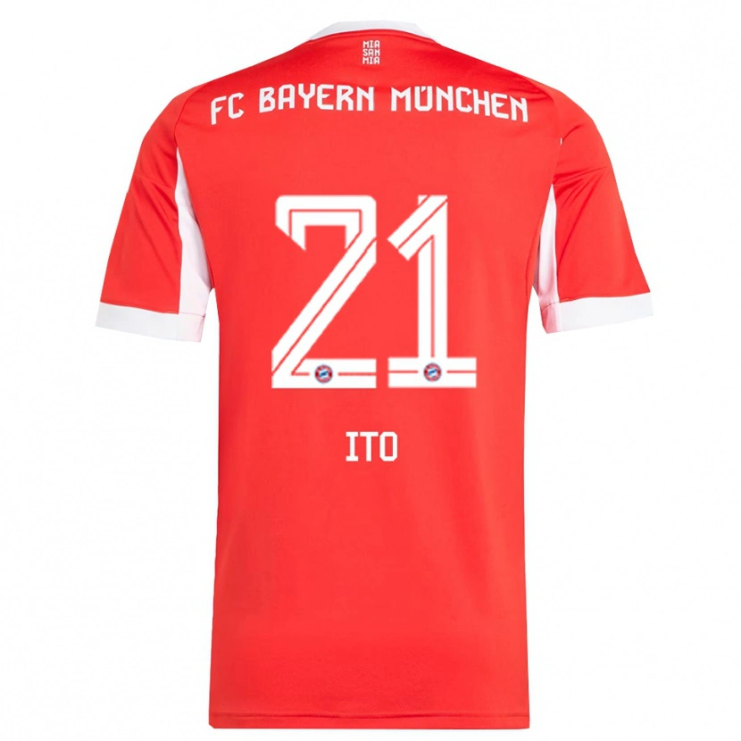 Danxen Hombre Camiseta Hiroki Ito #21 Rojo Blanco 1ª Equipación 2025/26 La Camisa México