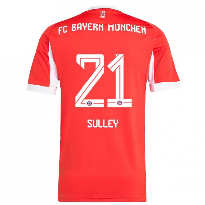 Danxen Hombre Camiseta Williams Baffour Sulley #21 Rojo Blanco 1ª Equipación 2025/26 La Camisa México