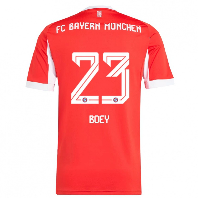 Danxen Hombre Camiseta Sacha Boey #23 Rojo Blanco 1ª Equipación 2025/26 La Camisa México
