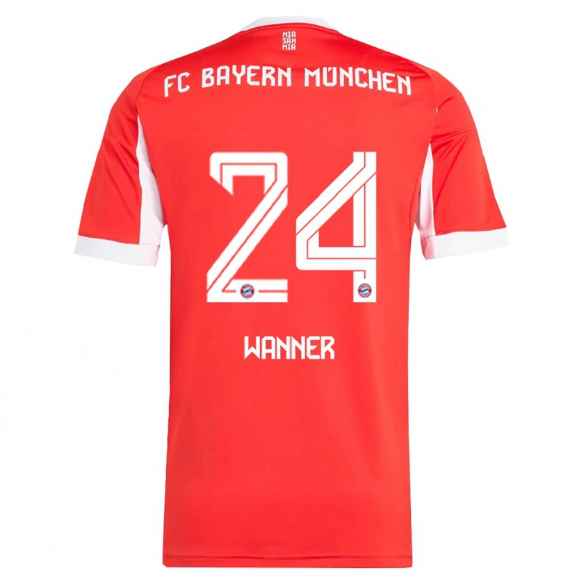 Danxen Hombre Camiseta Paul Wanner #24 Rojo Blanco 1ª Equipación 2025/26 La Camisa México