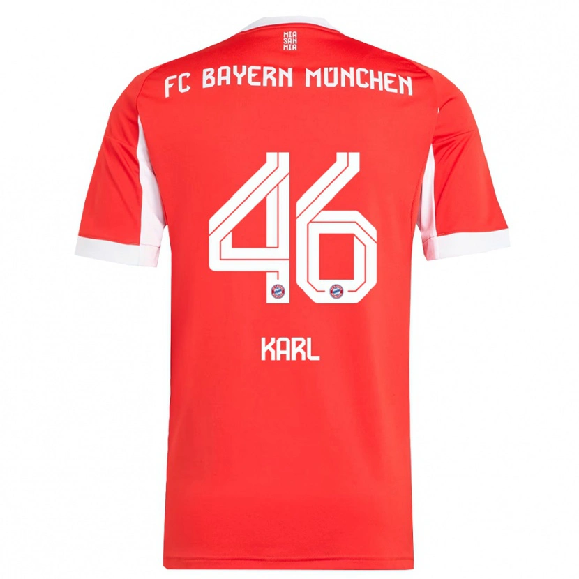 Danxen Hombre Camiseta Lennart Karl #46 Rojo Blanco 1ª Equipación 2025/26 La Camisa México