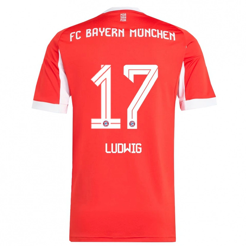 Danxen Hombre Camiseta Linus Ludwig #17 Rojo Blanco 1ª Equipación 2025/26 La Camisa México