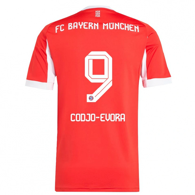 Danxen Hombre Camiseta Noah Codjo-Evora #9 Rojo Blanco 1ª Equipación 2025/26 La Camisa México