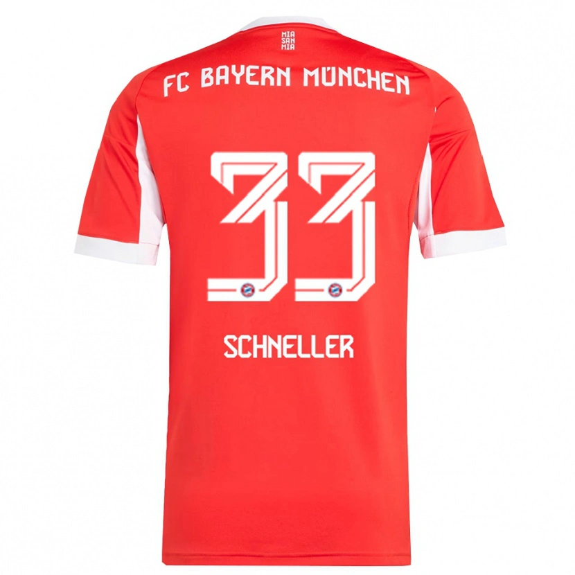 Danxen Hombre Camiseta Lukas Schneller #33 Rojo Blanco 1ª Equipación 2025/26 La Camisa México