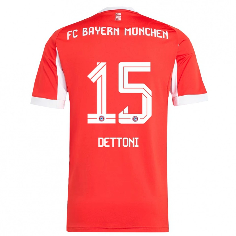 Danxen Hombre Camiseta Grayson Dettoni #15 Rojo Blanco 1ª Equipación 2025/26 La Camisa México