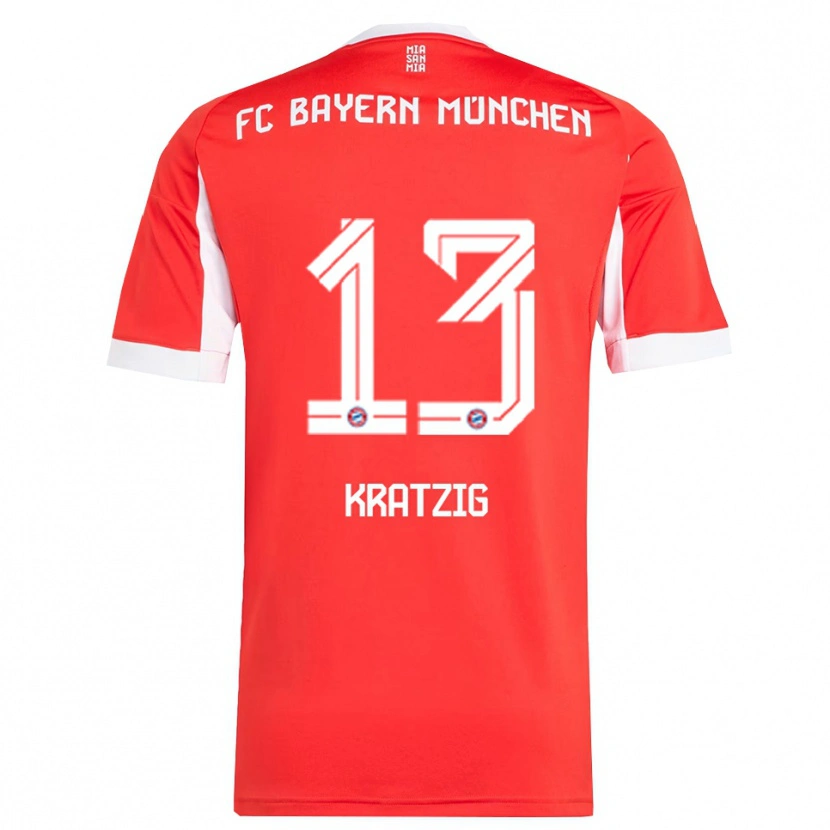 Danxen Hombre Camiseta Frans Kratzig #13 Rojo Blanco 1ª Equipación 2025/26 La Camisa México