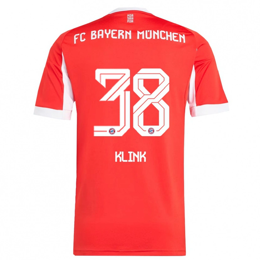 Danxen Hombre Camiseta Anna Klink #38 Rojo Blanco 1ª Equipación 2025/26 La Camisa México