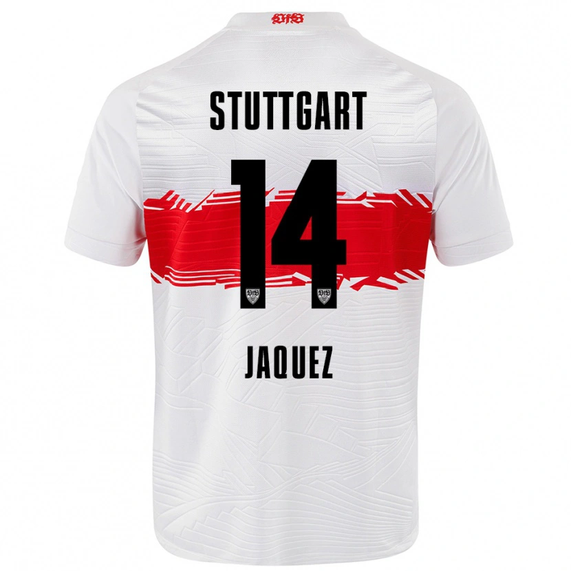 Danxen Hombre Camiseta Luca Jaquez #14 Blanco Rojo 1ª Equipación 2025/26 La Camisa México
