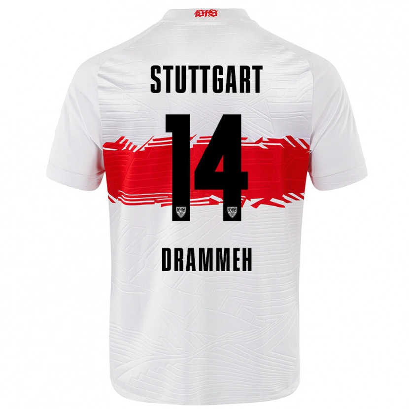 Danxen Hombre Camiseta Mohamed Drammeh #14 Blanco Rojo 1ª Equipación 2025/26 La Camisa México