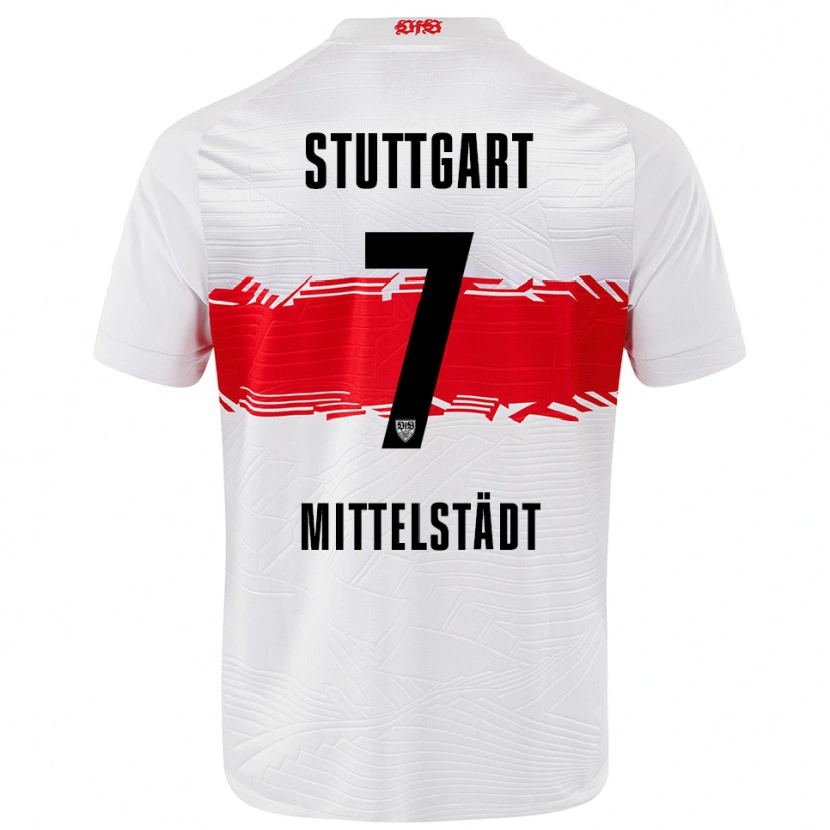 Danxen Hombre Camiseta Maximilian Mittelstädt #7 Blanco Rojo 1ª Equipación 2025/26 La Camisa México