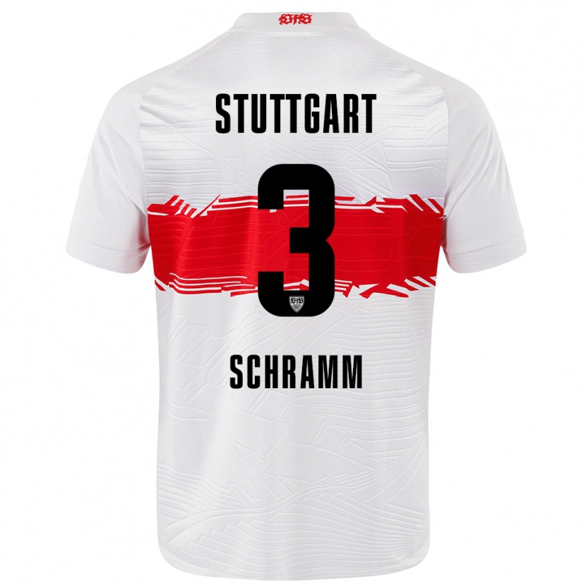 Danxen Hombre Camiseta Collin Schramm #3 Blanco Rojo 1ª Equipación 2025/26 La Camisa México