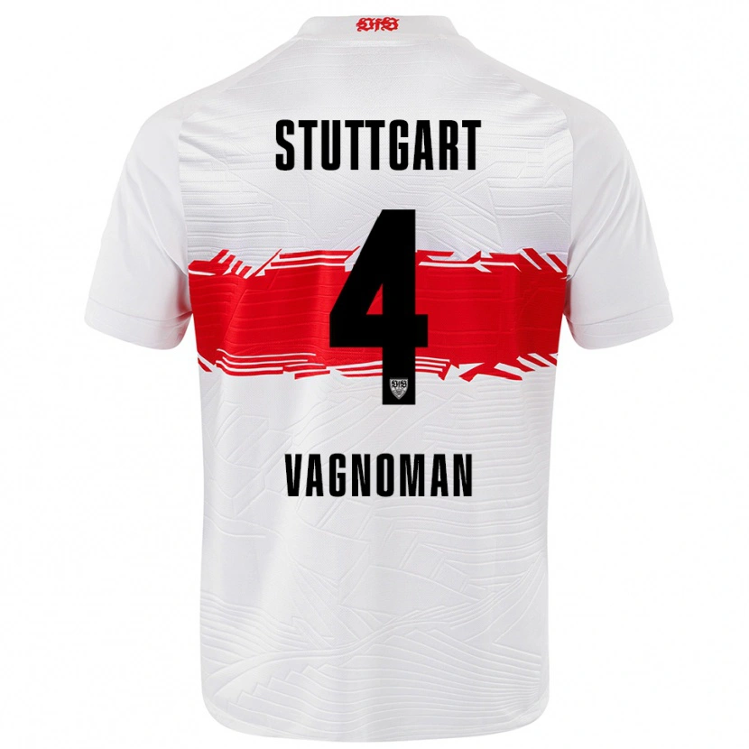 Danxen Hombre Camiseta Josha Vagnoman #4 Blanco Rojo 1ª Equipación 2025/26 La Camisa México