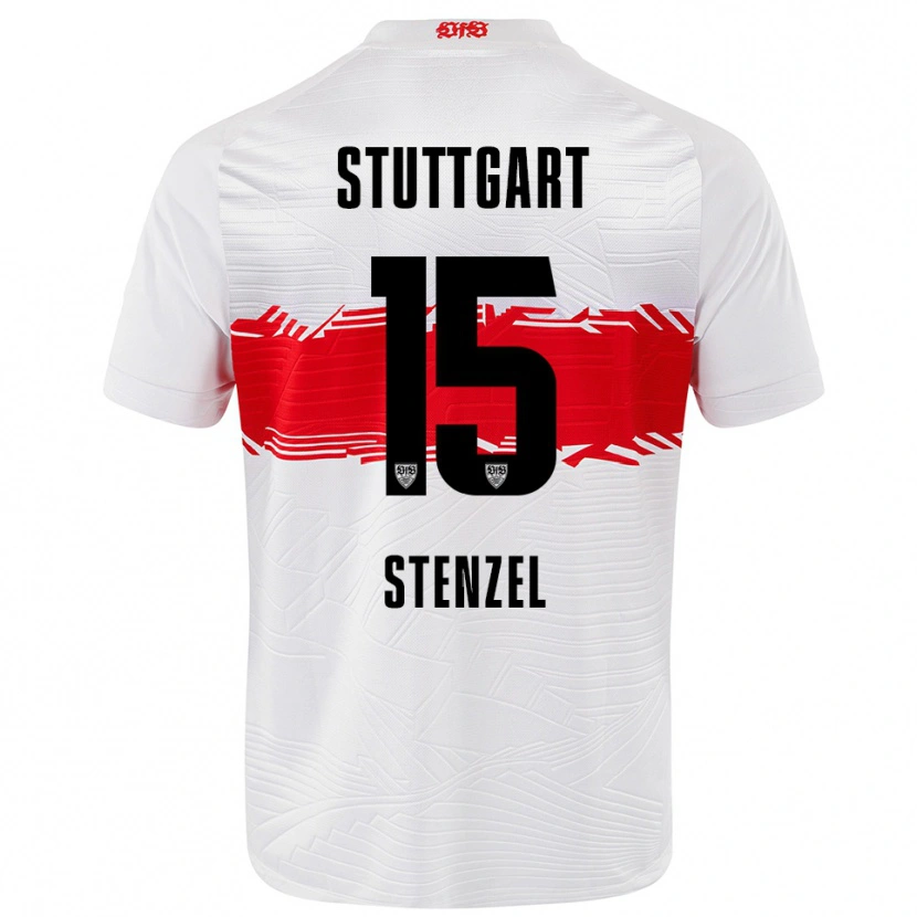 Danxen Hombre Camiseta Pascal Stenzel #15 Blanco Rojo 1ª Equipación 2025/26 La Camisa México