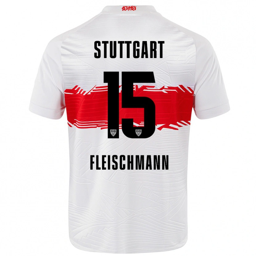 Danxen Hombre Camiseta Svea Fleischmann #15 Blanco Rojo 1ª Equipación 2025/26 La Camisa México