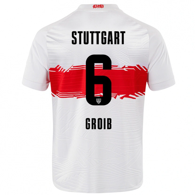 Danxen Hombre Camiseta Alexander Groiß #6 Blanco Rojo 1ª Equipación 2025/26 La Camisa México
