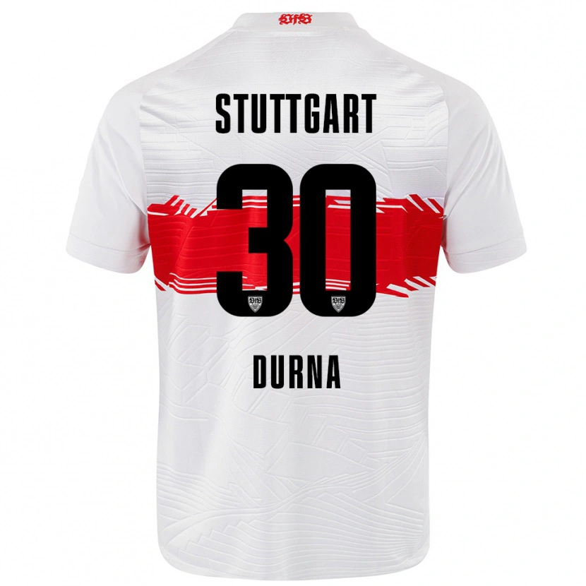 Danxen Hombre Camiseta Tuncay Durna #30 Blanco Rojo 1ª Equipación 2025/26 La Camisa México