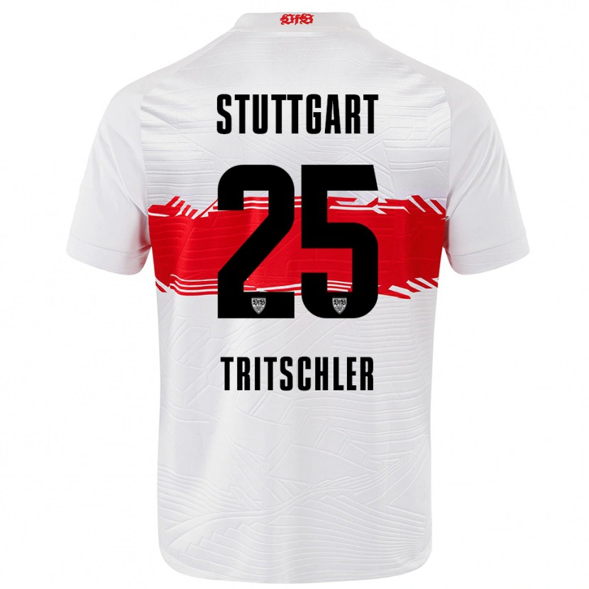 Danxen Hombre Camiseta David Tritschler #25 Blanco Rojo 1ª Equipación 2025/26 La Camisa México