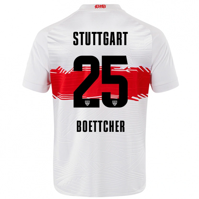Danxen Hombre Camiseta Eve Boettcher #25 Blanco Rojo 1ª Equipación 2025/26 La Camisa México
