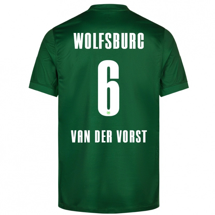 Danxen Hombre Camiseta Fynn Van Der Vorst #6 Verde Blanco 1ª Equipación 2025/26 La Camisa México