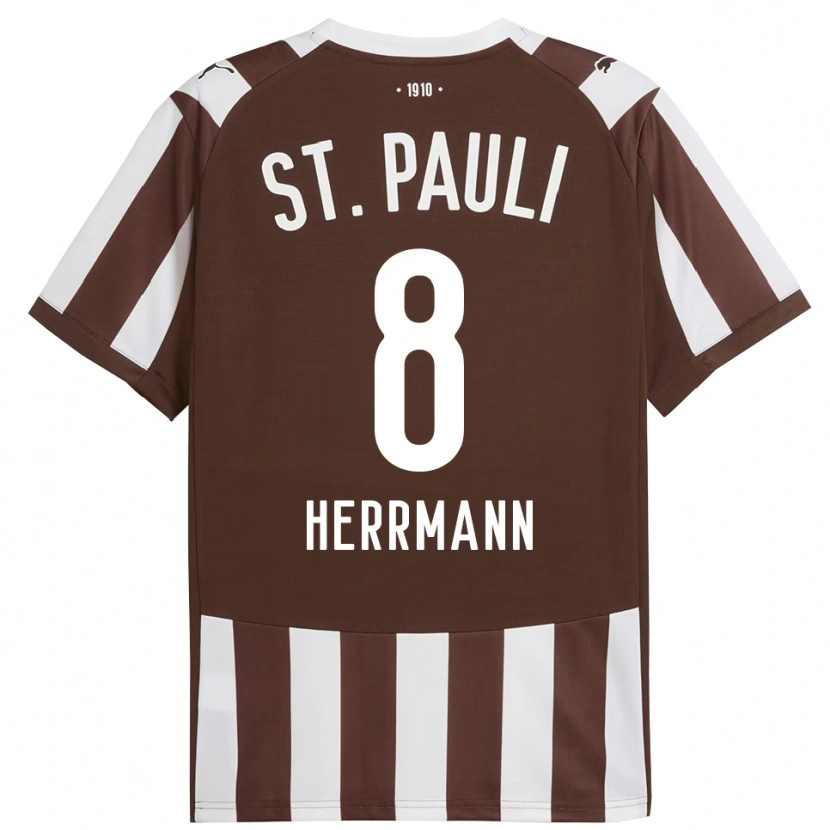 Danxen Hombre Camiseta Max Herrmann #8 Café Blanco 1ª Equipación 2025/26 La Camisa México