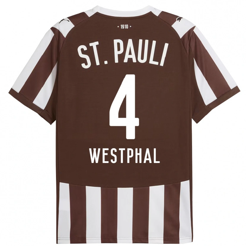 Danxen Hombre Camiseta Jannik Westphal #4 Café Blanco 1ª Equipación 2025/26 La Camisa México