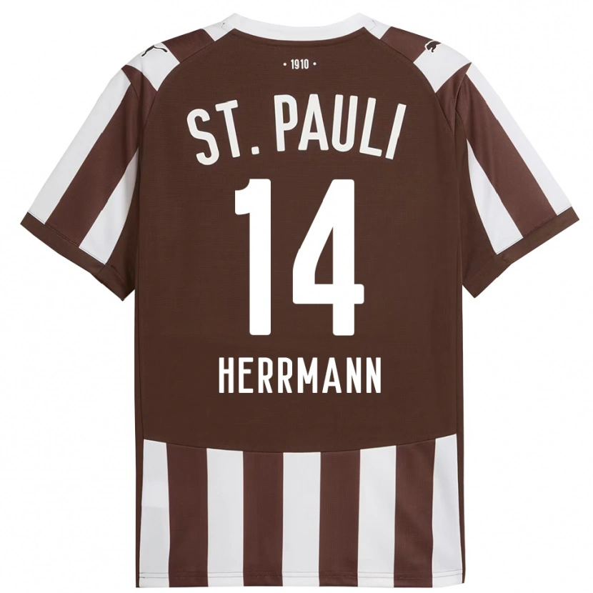 Danxen Hombre Camiseta Mats Herrmann #14 Café Blanco 1ª Equipación 2025/26 La Camisa México