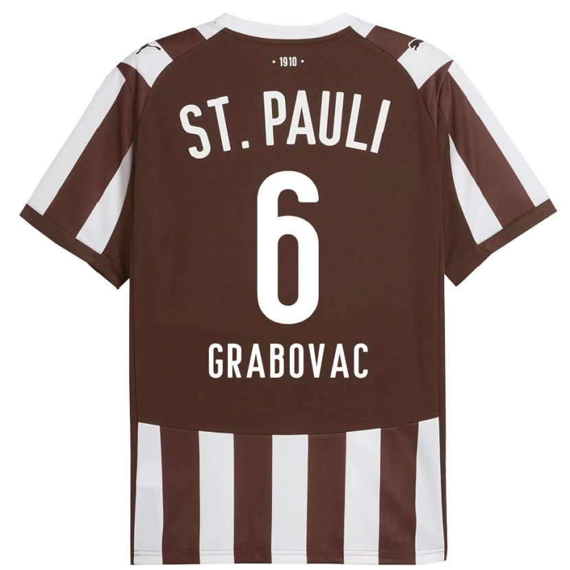 Danxen Hombre Camiseta Danijel Grabovac #6 Café Blanco 1ª Equipación 2025/26 La Camisa México