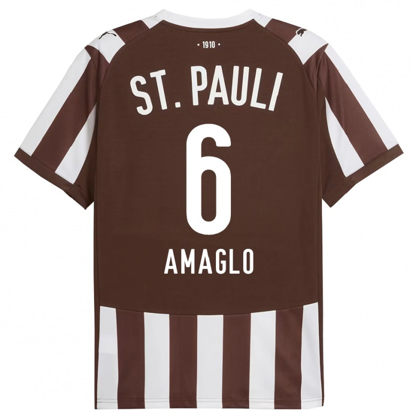 Danxen Hombre Camiseta Aron Amaglo #6 Café Blanco 1ª Equipación 2025/26 La Camisa México