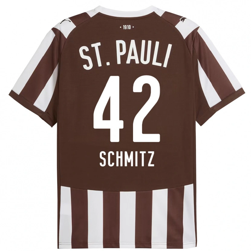 Danxen Hombre Camiseta Marwin Schmitz #42 Café Blanco 1ª Equipación 2025/26 La Camisa México
