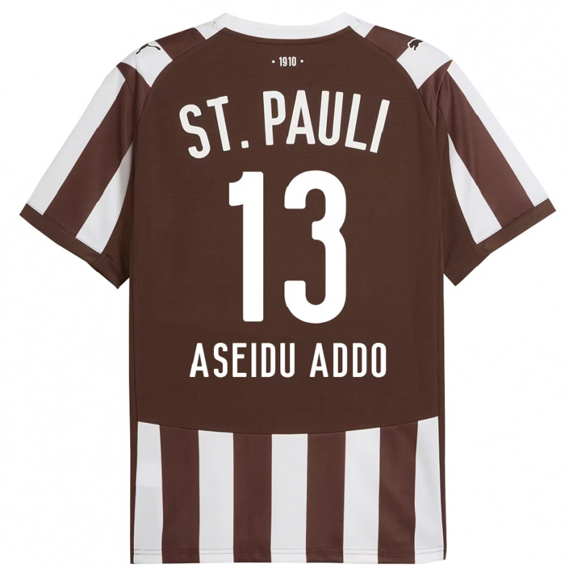 Danxen Hombre Camiseta Joel Aseidu Addo #13 Café Blanco 1ª Equipación 2025/26 La Camisa México