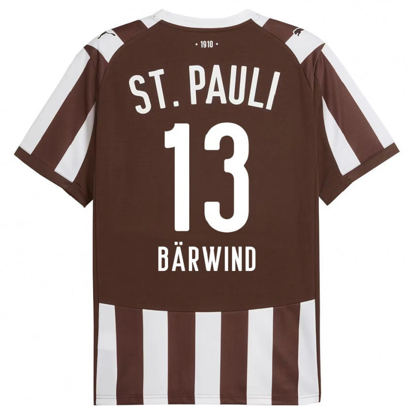 Danxen Hombre Camiseta Jonas Bärwind #13 Café Blanco 1ª Equipación 2025/26 La Camisa México