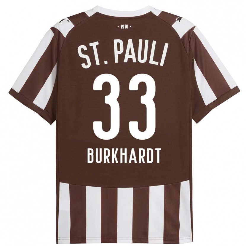 Danxen Hombre Camiseta Jannik Burkhardt #33 Café Blanco 1ª Equipación 2025/26 La Camisa México