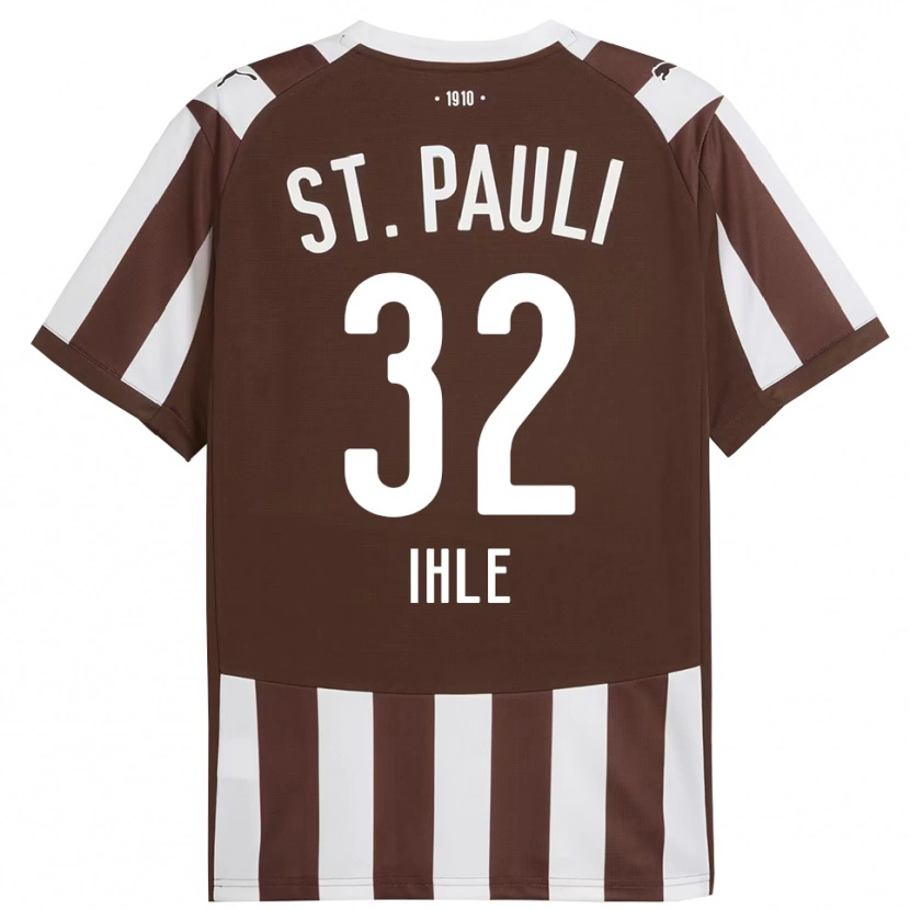 Danxen Hombre Camiseta Friederike Ihle #32 Café Blanco 1ª Equipación 2025/26 La Camisa México