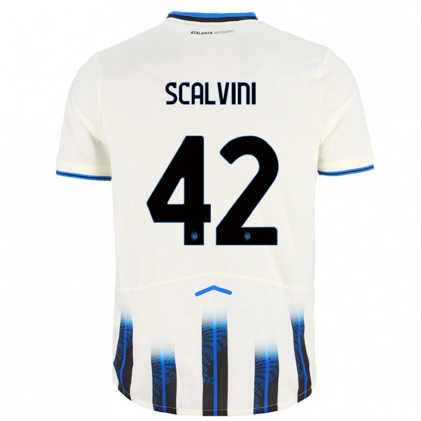 Danxen Hombre Camiseta Giorgio Scalvini #42 Blanco Azul 2ª Equipación 2025/26 La Camisa México