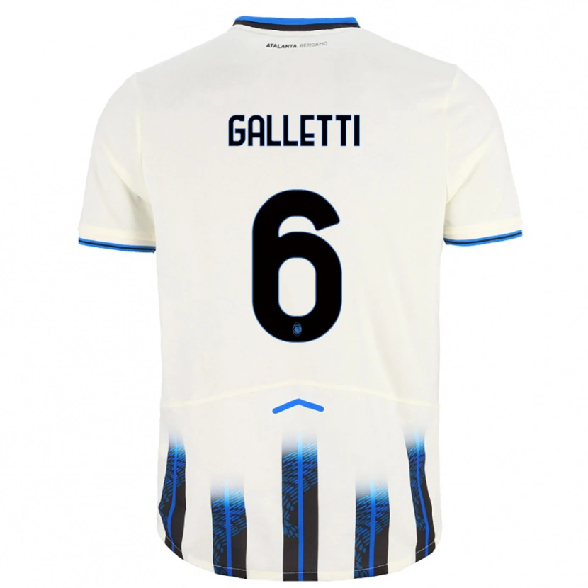 Danxen Hombre Camiseta Elia Galletti #6 Blanco Azul 2ª Equipación 2025/26 La Camisa México