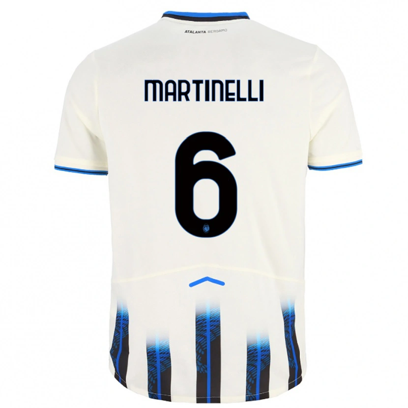 Danxen Hombre Camiseta Gabriel Martinelli #6 Blanco Azul 2ª Equipación 2025/26 La Camisa México