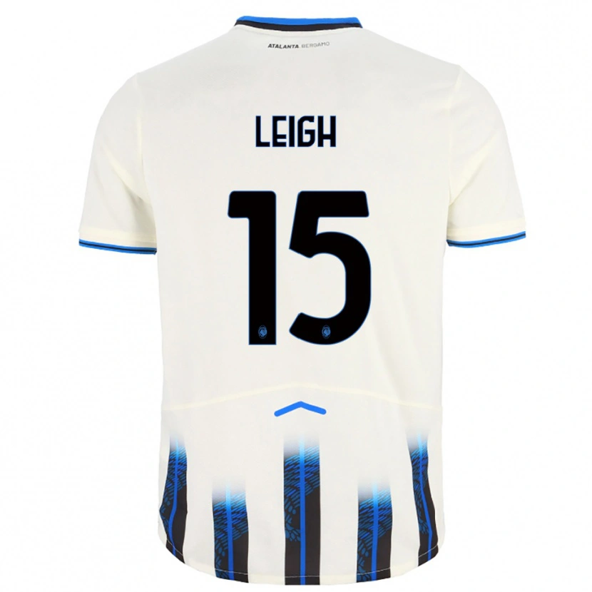 Danxen Hombre Camiseta Adrienne Leigh #15 Blanco Azul 2ª Equipación 2025/26 La Camisa México