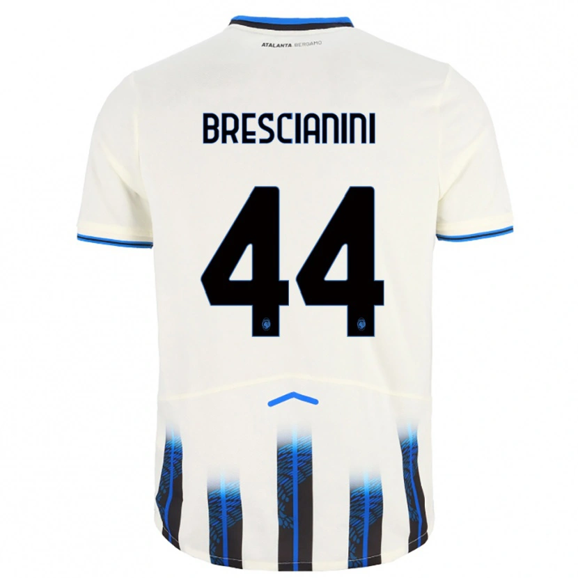 Danxen Hombre Camiseta Marco Brescianini #44 Blanco Azul 2ª Equipación 2025/26 La Camisa México
