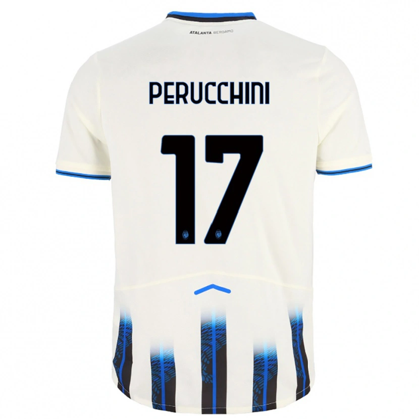 Danxen Hombre Camiseta Simone Perucchini #17 Blanco Azul 2ª Equipación 2025/26 La Camisa México