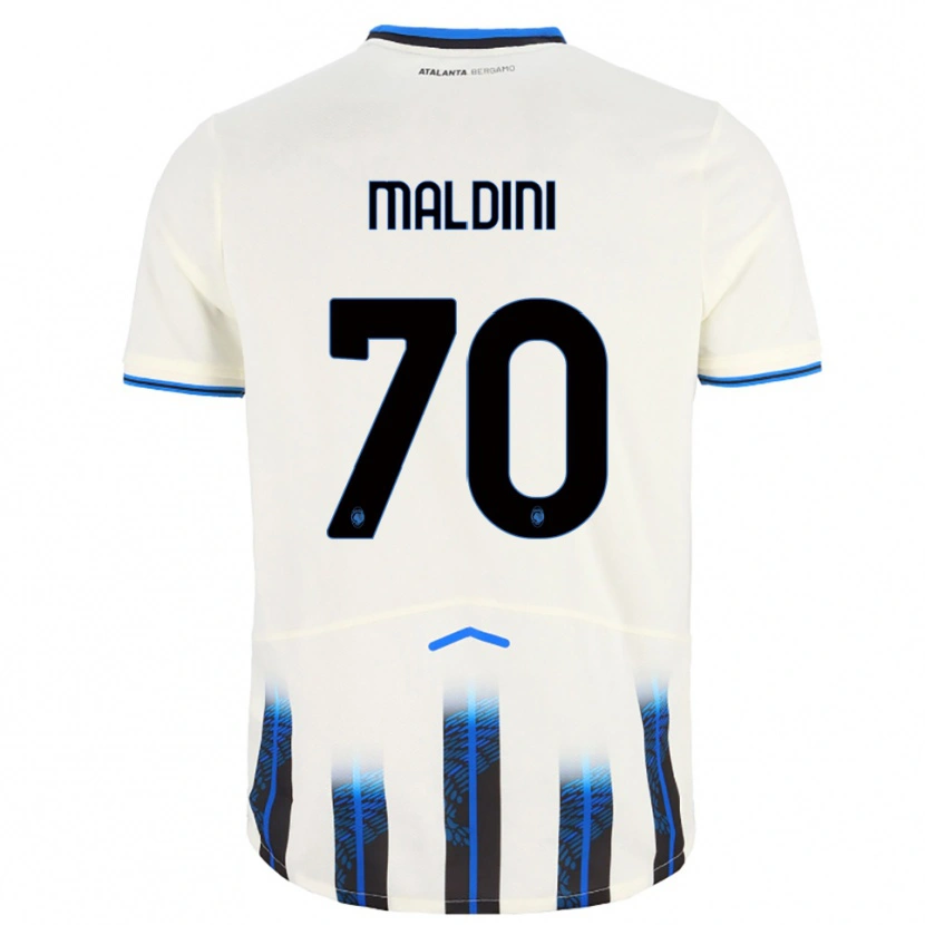 Danxen Hombre Camiseta Daniel Maldini #70 Blanco Azul 2ª Equipación 2025/26 La Camisa México